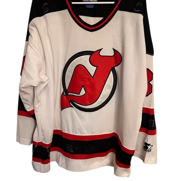 Vintage New Jersey Devils Martin Brodeur XL Red White Hockey Jersey READ - Picture 2 of 8